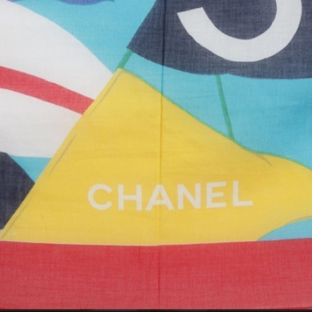CHANEL Cotton Sarong Scarf Flags Print - Picture 4 of 5